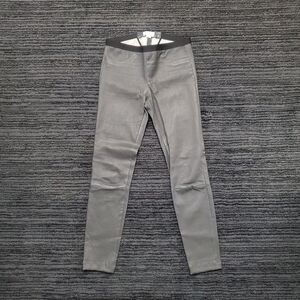 Helmut Lang Size 6 Charcoal Grey Leather Mid Rise Skinny Leggings